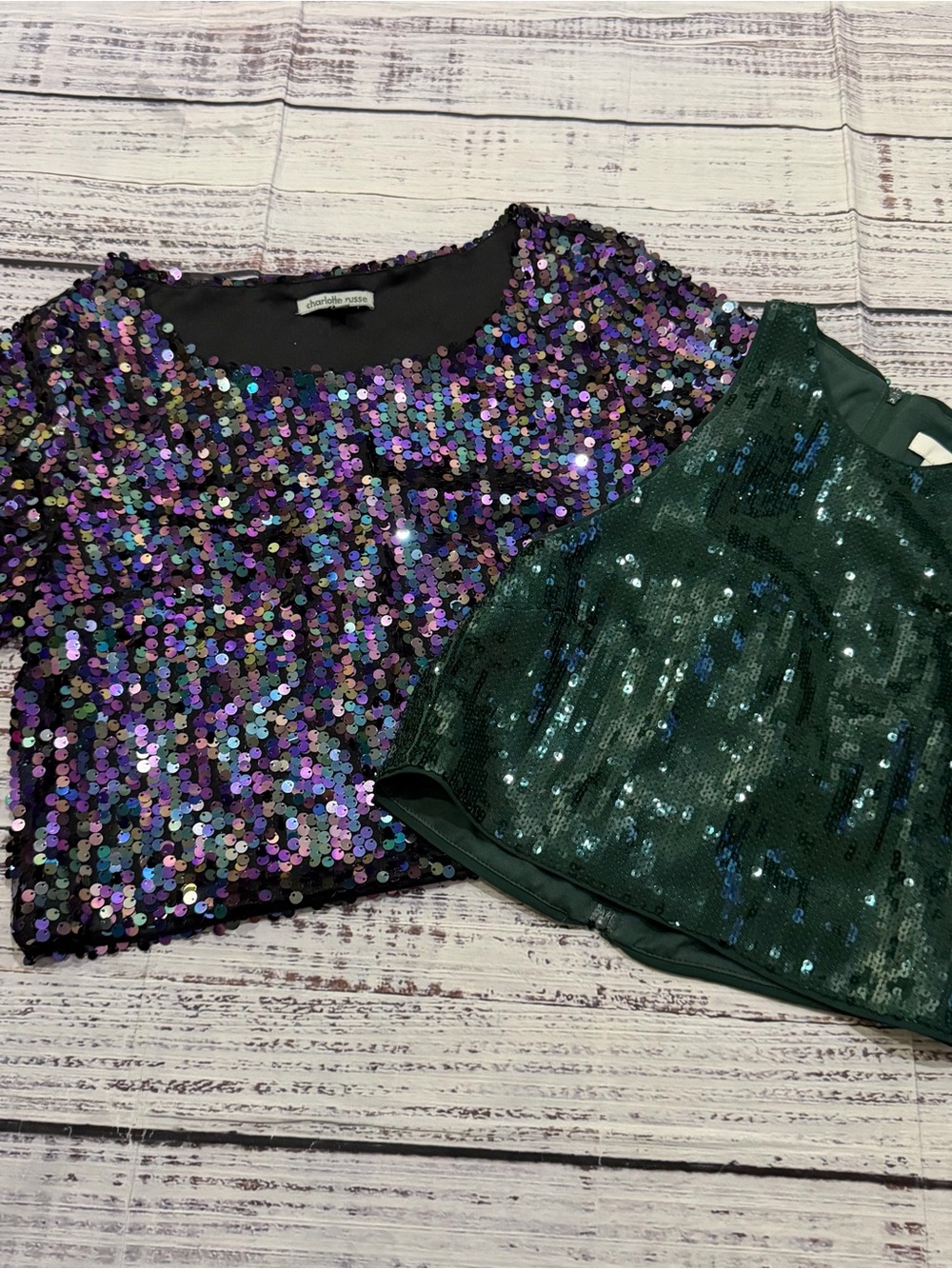 Lot of two sequin tops size small Charlotte Russe / H&M